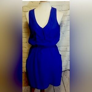 Silence + Noise Dress Blue Ruffle‎ Sleeveless